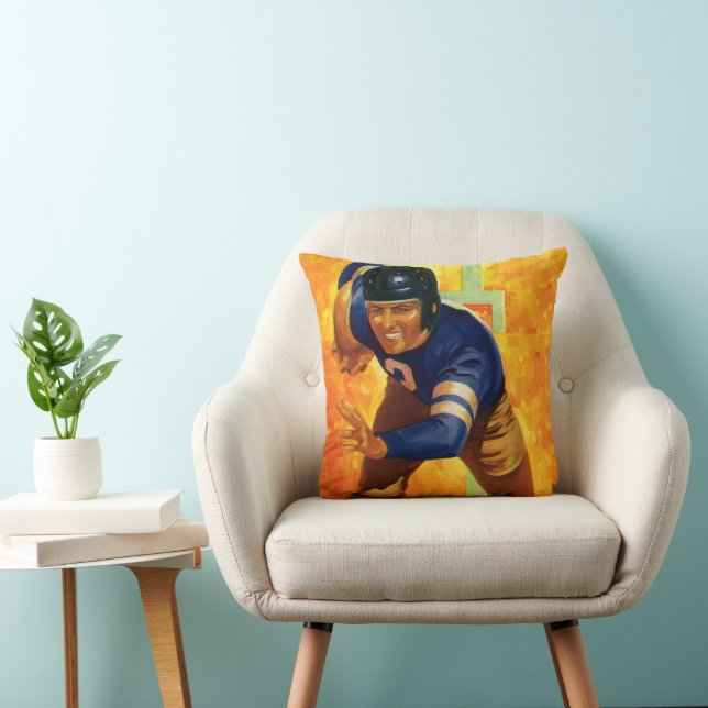 Oude sport voetbalspeler quarterback hardloper kussen (Stoel)