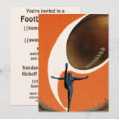 Oude sport voetbalspeler spel uitnodiging (Voorkant / Achterkant)