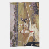 Oude sportbasebalwedstrijd door Henry Sandham Theedoek (Verticaal)