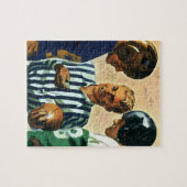 Oude sporten, voetbal scheidsrechter munt toss legpuzzel (Horizontaal)