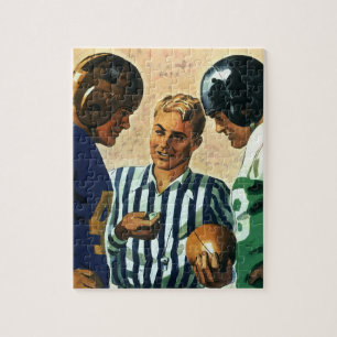 Oude sporten, voetbal scheidsrechter munt toss legpuzzel