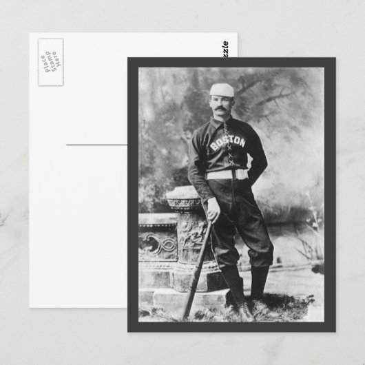 Oude sportfoto, Boston-honkbalspeler Briefkaart (Voorkant / Achterkant)