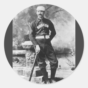 Oude sportfoto, Boston-honkbalspeler Ronde Sticker