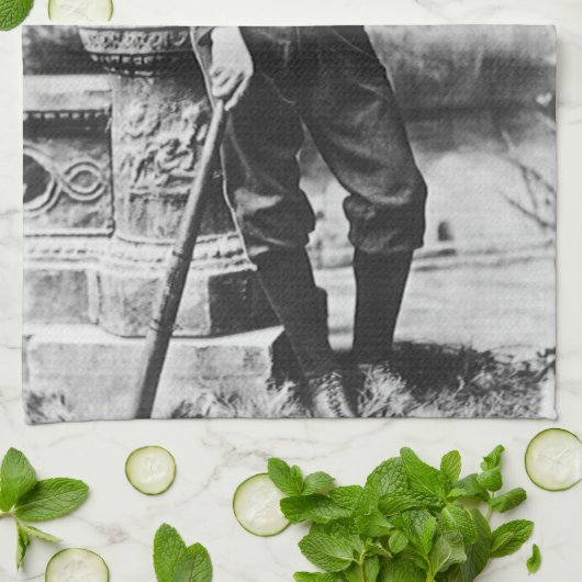 Oude sportfoto, Boston-honkbalspeler Theedoek (Gevouwen)