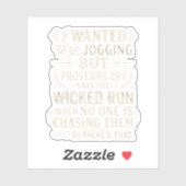 Oude Spreuken 28:1 Hardlopen Humor Quote Sticker (Vel)