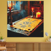 Oude spreuken op een mystieke rol canvas afdruk (Insitu (Woonkamer))