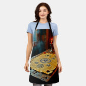 Oude spreuken op een mystieke rol schort (Gedragen)