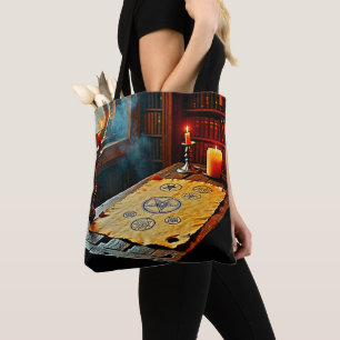 Oude spreuken op een mystieke rol tote bag