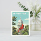 Oude Springfield Illinois Briefkaart (Staand voorkant)