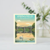 Oude Springfield Massachusetts Briefkaart (Staand voorkant)