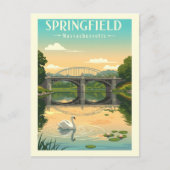 Oude Springfield Massachusetts Briefkaart (Voorkant)
