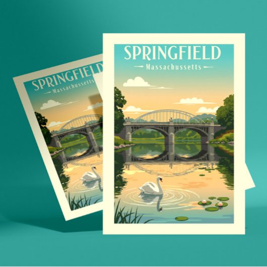 Oude Springfield Massachusetts Briefkaart