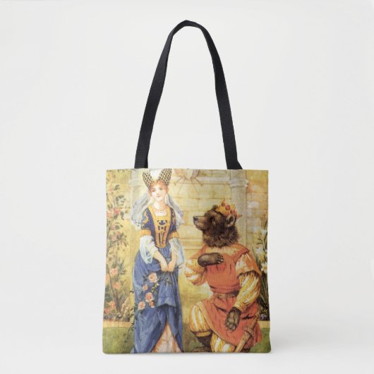 Oude Sprookje, Belle en het Beest Tote Bag (Voorkant)