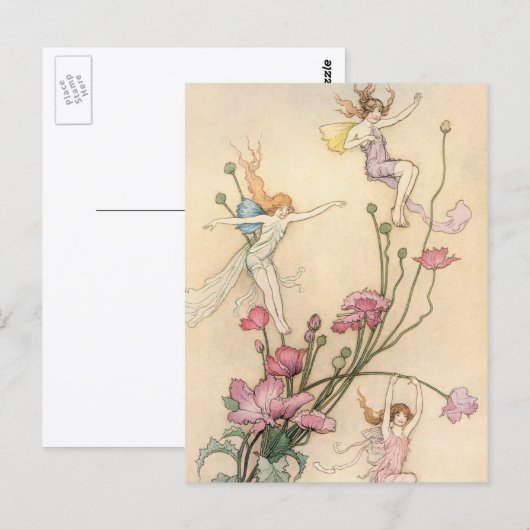 Oude Sprookjes, Drie Geesten Vol Van Vreugde Briefkaart (Voorkant / Achterkant)