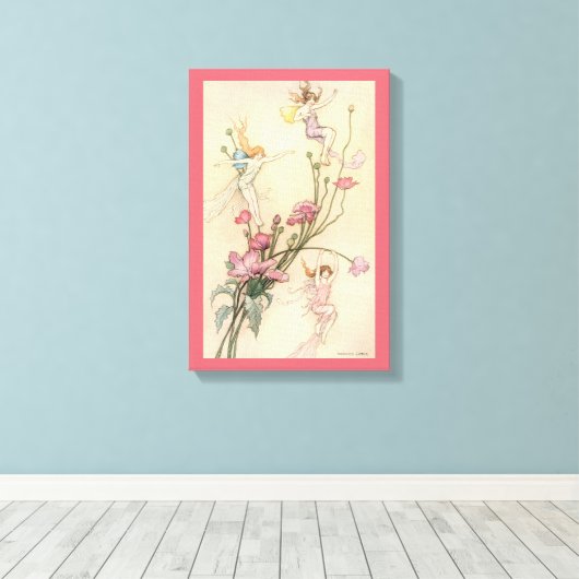 Oude Sprookjes, Drie Geesten Vol Van Vreugde Canvas Afdruk (Insitu (Houten vloer))