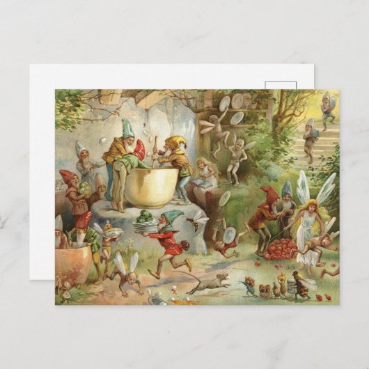 Oude Sprookjes Feest Briefkaart (Voorkant / Achterkant)