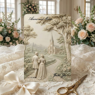 Oude sprookjesachtige gotische kerkarchitectuur bedankkaart