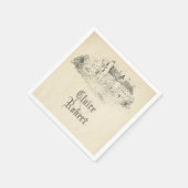 Oude  sprookjesachtige kasteelbruiloft servetten (Hoek)