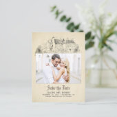 Oude Sprookjeskasteel foto Bewaar de datum Aankondigingskaart (Staand voorkant)