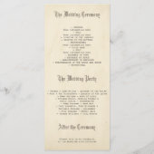 Oude Sprookjeskasteel Trouwprogramma's Programmakaart (Achterkant)