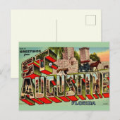 Oude St Augustine Florida Briefkaart (Voorkant / Achterkant)