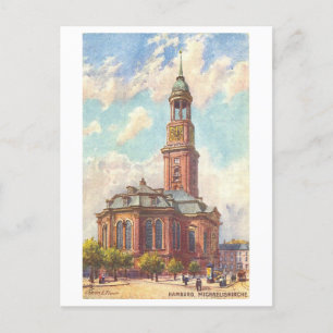 Oude St. Michaëlskerk in Hamburg, Duitsland Briefkaart