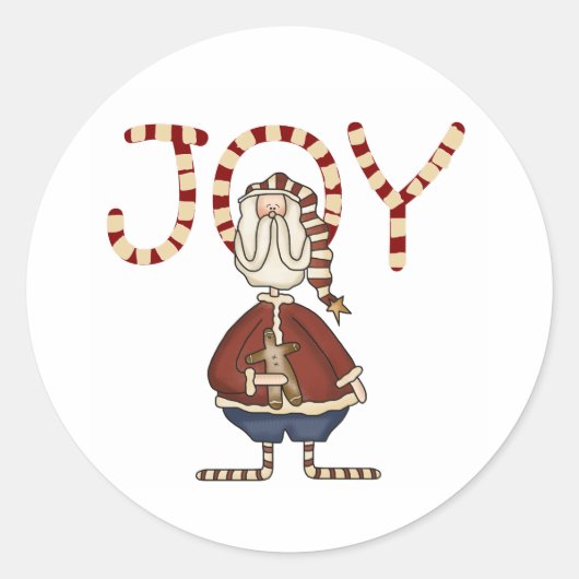 Oude St. Nick Joy Santa Feestdagen Ronde Sticker (Voorkant)
