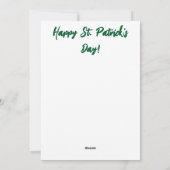 Oude St. Patrick's Dag kaart voor grootouders (Achterkant)