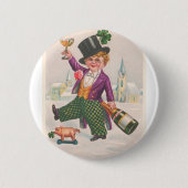 Oude St. Patrick's Dag Shamrock Champagne Ronde Button 5,7 Cm (Voorkant)