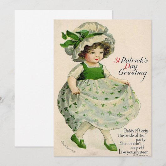 Oude St. Patrick's Day Feestdagenkaart (Voorkant / Achterkant)