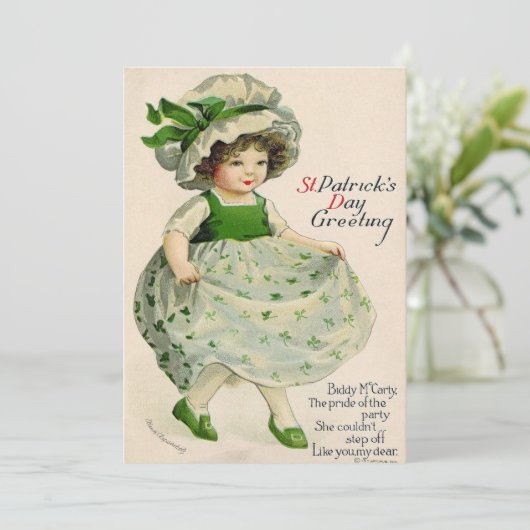 Oude St. Patrick's Day Feestdagenkaart (Staand voorkant)