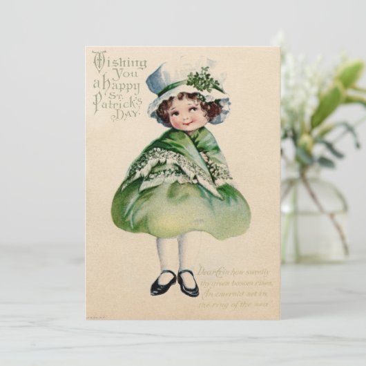 Oude St. Patrick's Day Feestdagenkaart (Staand voorkant)