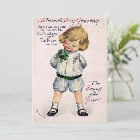 Oude St. Patrick's Day Feestdagenkaart (Staand voorkant)