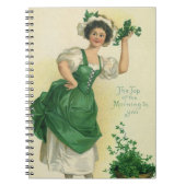 Oude St. Patrick's Day-meisje, Lucky Shamrocks Notitieboek (Voorkant)