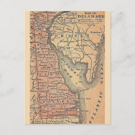 Oude staatkaart van Delaware Briefkaart