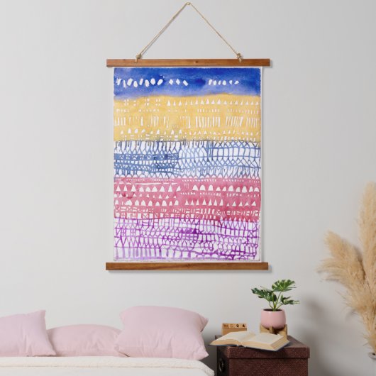 Oude stad (1928) van Paul Klee Hangend Wandkleed (Slaapkamer)