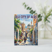 Oude Stad Acre Israël Briefkaart (Staand voorkant)