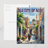 Oude Stad Acre Israël Briefkaart (Voorkant / Achterkant)