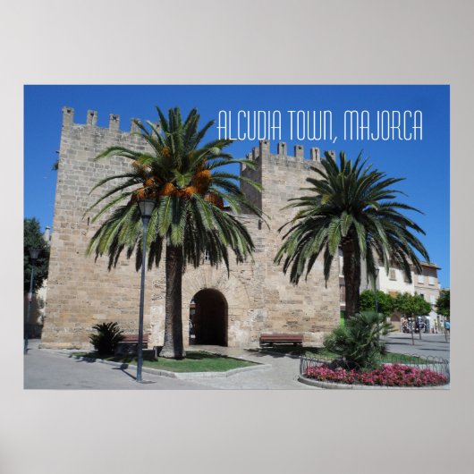 Oude stad Alcudia scène Majorca Mallorca Spanje Poster (Voorkant)
