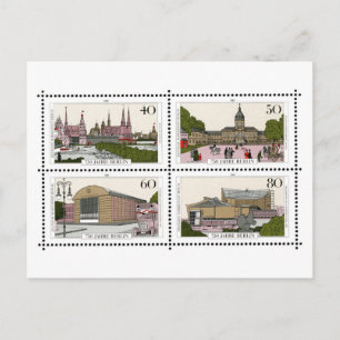 Oude stad Berlijn, Duitsland, herdenkingszegel Briefkaart
