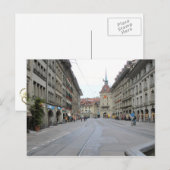 Oude stad Berne - Arcaded straat en clocktower Briefkaart (Voorkant / Achterkant)