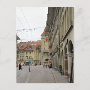 Oude stad Berne - Arcades en clocktower Briefkaart
