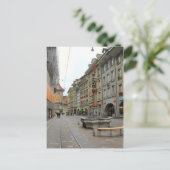 Oude stad Berne - Medieval klok toren en fontein Briefkaart (Staand voorkant)