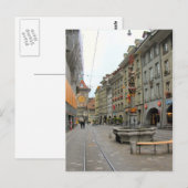 Oude stad Berne - Medieval klok toren en fontein Briefkaart (Voorkant / Achterkant)