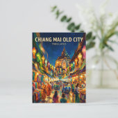 Oude Stad Chiang Mai Thailand Briefkaart (Staand voorkant)