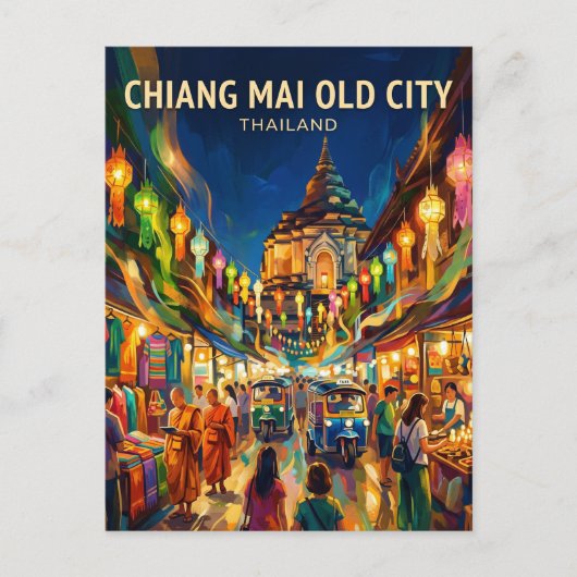 Oude Stad Chiang Mai Thailand Briefkaart (Voorkant)