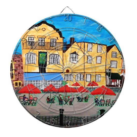 Oude stad dartbord (Voorkant)