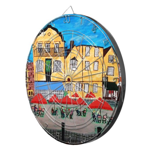 Oude stad dartbord (Voorkant Rechts)