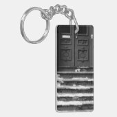 Oude stad deur en trap versleten geschilderde trap sleutelhanger (Voorkant Links)