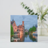 Oude stad en Belfry-toren 's nachts in Brugge (Staand voorkant)